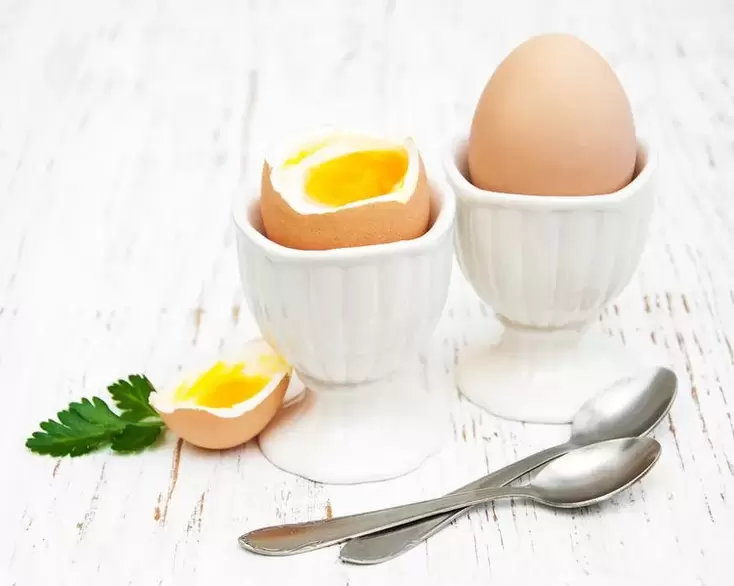 Half-boiled eggs for the egg diet