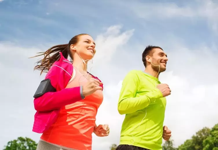 Men and women can keep in shape by jogging