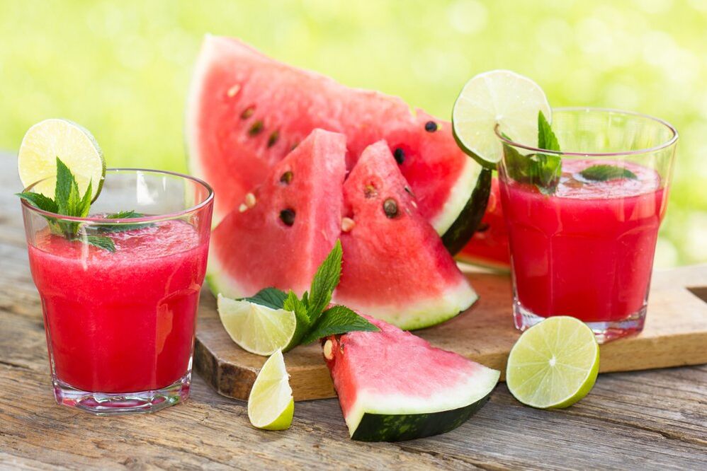 Watermelon slices and fresh watermelon in the watermelon diet menu