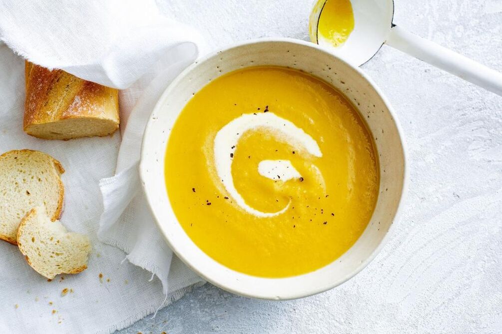 While following the gastric ulcer diet, you can prepare pumpkin puree soup